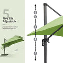 PURPLE LEAF 10' X 13' Square Cantilever Umbrella Patio Umbrella with Base Outdoor Umbrella Aluminum Offset with 360-degree Rotation for Garden Deck Pool Patio Apple Green by GreenHaven Gardens