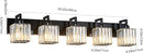 Modern Bathroom Vanity Light 5-Lights Plating Black Vanity Light Crystal Wall Light Bathroom Light Fixtures by CozyNest Decor