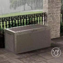 100 Gallon Outdoor Storage Box Waterproof Lockable Resin Deck Box Large, Patio Storage Bin for Pool Accessories Cushion Furniture, Garden Tools, UV-Resistant Outside Delivery Grey by GreenHaven Gardens