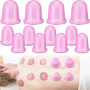 TrelaCo 12 Pcs 2 Size Cupping Therapy Set Silicone Anti Cellulite Cupping Kit for Massage Therapy Cupping Therapy Set Vacuum Suction Cup for Arthritis Relief, Pain Reduction Adults Home Use (Purple) by CozyNest Decor