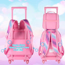 gxtvo Rolling Backpack for Girls, Cute Dog Roller Wheels Kids Bookbag - Wheeled Elementary School Bag - 3PCS Dog by TinyTreasures Baby Boutique
