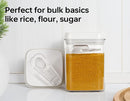Felli Flip Tite Food Storage Container with Scoop & Lid 5" LARGE Airtight Ring Top, Acrylic Canister Jar for Sugar Flour Baking Powder Protein Rice Pasta Kitchen Organizer Gift Set (10pk, Variety) by TinyTreasures Baby Boutique