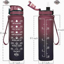 Enerbone Water Bottle, Leakproof BPA & Toxic Free, Motivational Water Bottle with Times to Drink and Straw, Fitness Sports Water Bottle with Strap for Office, Gym, Outdoor Sports by CozyNest Decor