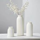 Ceramic Vase Set-3, Small Flower Vases for Decor, Modern Boho Farmhouse Style, Decorative Shelf Vases for Pampas Grass & Dried Flowers, Distressed Finish (White) by GreenHaven Gardens