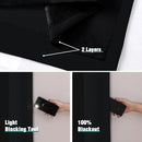 ChrisDowa 100% Blackout Curtains 102 inch Long for Bedroom with Black Liner, 2 Thick Layers Total Blackout Thermal Insulated Grommet Window Curtains 2 Panels Set (Black, 52 x 102 Inch) by TinyTreasures Baby Boutique