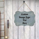 Personalized Wooden Welcome Sign for Front Door Decor - Customized Image/Text Hanging Door Sign, Farmhouse Decor for Home Office - 11.2 * 8 Inch by CozyNest Decor