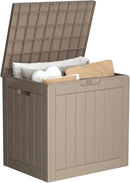 30 Gallon Deck Box Large Outdoor Storage for Patio Furniture,Outdoor Cushions,Garden Tools and Pool Supplies,Waterproof,Resin,Lockable(Grey) by CozyNest Decor