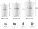 Ceramic Canister Set with Airtight Lids - 3-Piece Kitchen Storage for Flour, Sugar, Coffee, Tea & Spices - Modern Countertop Decor by CozyNest Decor