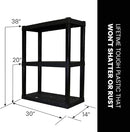 Oskar Storage Shelves - Bathroom Wall Organizer, Kids Room Toys Book Shelf, No Drill Heavy Duty, Kitchen Closet Garage Outdoor 3 Tier Stackable Plastic Shelving Unit by TinyTreasures Baby Boutique