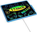 LCD Writing Tablet - 15 Inch Large Doodle Board, Rechargeable Drawing Pad for Kids & Teens, Learning Toys for 3-10+ Year Old Boys & Girls, Birthday & Christmas Gifts, Blue Travel Toys by TinyTreasures Baby Boutique