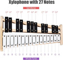 Giantex 27 Note Glockenspiel Xylophone, Percussion Instrument with Wood Base and 27 Metal Keys, Alto Full Size Glockenspiel Xylophone for Adults and Kids- Includes 2 Mallets and Carrying Bag by TinyTreasures Baby Boutique