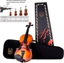 Rhythm Violin Set for Beginners,Acoustic Violins Starter Kit Package for Student,Beginners Fiddle with Hard Case, Rosin, Shoulder Rest, Bow, and Extra Strings (NATURAL, 1/4) by TinyTreasures Baby Boutique