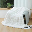 UKELER White Faux Fur Throw Blanket Large Super Soft Fluffy Bed Blankets Throws for Bedroom, Living Room, Couch, Sofa, Office, Camping Plush Furry Blanket 60''x80'' by CozyNest Decor