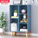IOTXY Wooden Open Shelf Bookcase - 3-Tier Floor Standing Display Cabinet Rack with Legs, 5 Cubes Bookshelf, Bright Blue by CozyNest Decor