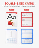 Gamenote Dry Erase Alphabet and Number Flash Cards - Write and Wipe Laminated ABC Letter Tracing Practice Card for Kindergarten (47 Flashcards with 2 Rings and Marker) by TinyTreasures Baby Boutique