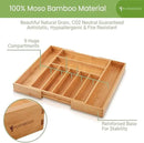 Bamboo Drawer Organizer, 2 Pack - Expandable Silverware Organizer & Utensil Drawer Organizer, Cutlery Tray with Dividers, 7-9 Slots - Premium Kitchen Organizer for Utensils & Flatware (Natural) by CozyNest Decor