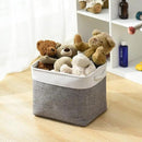 TcaFmac Organization and Storage Basket for Organizing - 16x12x12 inch Large 2 Pack Collapsible Storage Bins for Shelves, Fabric Storage Cubes for Box Closet Cloth Toy Books Kids (White & Grey) by CozyNest Decor