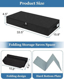 Cirhy Under Bed Storage Containers, 4.5 Inch Tall Low Profile Under Bed Storage with Sturdy Sidewalls & Bottom, UnderBed Storage for Clothes,Shoes, Pillow, Blankets Organizer, 2 Pack Black by CozyNest Decor