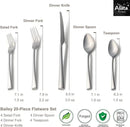 Alata Bailey 20-Piece Forged Stainless Steel Flatware Set Cutlery Set,Service for 4,Matte Satin Finish,Dishwasher Safe… by CozyNest Decor