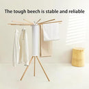 JOOM Tripod Clothes Drying Rack, Garment Rack Portable and Foldable Space Saving Laundry Drying Rack - Drying Rack Clothing 12 Rods Wooden by CozyNest Decor