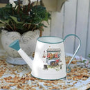 Cute Small Watering Can Indoor Plants Garden Metal Decorative Watering Cans for Outdoor Plants Bonsai Outdoor Garden Flower Decorative (White Blue, 1.5L, 50.7 Oz) by GreenHaven Gardens