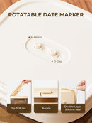 Travel Formula Container, 800ml BPA-Free Baby Formula Dispenser On The Go with Flip Top Lid, Magnetic Spoon & Date Marker, 13OZ, 0.84LB, 380g, Brown by TinyTreasures Baby Boutique