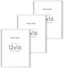 HAUS AND HUES Set of 3 12x16 White Frames - Picture Gallery Wall Frame Set, 12 by 16 Photo Set,12 x Wood (White Oak Frame) by CozyNest Decor