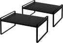 Nxconsu 2Pack Cabinet Shelves Stackable Shelf Organizer Rack Riser for Kitchen Cabinet Pantry Cupboard Counter Countertop Home Organization Storage Space Saver Heavy Duty Metal Nonslip Black Wide by CozyNest Decor