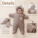 XIFAMNIY Newborn Fleece Footie Jumpsuit Hooded Warm Thicken Winter Outwear Snowsuit for Baby Girls and Boys by TinyTreasures Baby Boutique