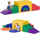 Soft Foam Climbing Blocks Set – Large 5-in-1 Soft Play Toys Crawling & Sliding Climbing Arch for Toddlers, Foam Playset for Nursery,Preschool (Classic American Color) by TinyTreasures Baby Boutique