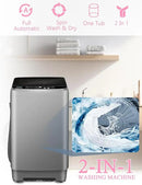 Full Automatic Washing Machine with LED Display, 25 lbs Portable Washer Drain Pump, 10 Programs & 8 Water Levels Selections, Ideal for RV, Camping, Apartment, Dorm, Dark Grey by CozyNest Decor