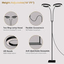 GLOWRIUM Grow Light with Stand,2-Head LED Plant Light for Indoor Plants, Full Spectrum Grow Lamp, 3/9/12H Timer, 6 Dimmable Levels, 3 Lighting Mode, Adjustable Height by GreenHaven Gardens