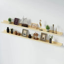 SAUMONIERES Picture Ledge Shelf Floating Book Shelves Set of 2 Wall Mounted Solid Wood for Bedroom Bathroom Living Room Kitchen, 72 Inch Natural by CozyNest Decor