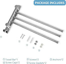 Bathroom Towel Rack JSVER 3 Arms Extended Towel Holder, Swivel Towel Bar, SUS304 Stainless Steel Space Saving Towel Racks for Bathroom, Kitchen by CozyNest Decor