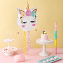 Foldable Unicorn Piñata - Unicorn Birthday Party Supplies Extendable Piñata with Blindfold Bat and Tassels Unicorn Birthday Party Decoration Games Folding Pink Unicorn Piñatas for Kids Classroom Game by TinyTreasures Baby Boutique