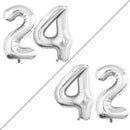 GOER Number 24 Balloons for 24th Birthday Party Decorations,42 Inch Jumbo Foil Helium 42 Balloons for 42nd Birthday Party Decoration (Silver) by TinyTreasures Baby Boutique