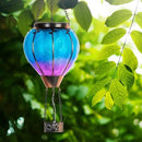 Starsoul Hot Air Balloon Solar Lantern with Candle Holder Glass Solar Hot Air Balloon Lantern with Flame Solar Hanging Hot Air Balloons Decorative for Lawn Porch Tree Yard by GreenHaven Gardens