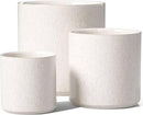 LE TAUCI Ceramic Plant Pots Indoor, 10+8+6 Inch Planters for Indoor Plants, Mid-Century Modern Flower Pots with Drainage Hole and Plug, Cylinder Round Planters, Set of 3, Reactive Glaze Beige by GreenHaven Gardens