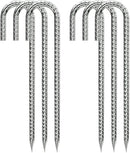 Ground-Stakes-Heavy-Duty-12 inch, J-Hook Rebar Stakes Galvanized Anti-Rust 6pcs Garden Stakes Metal Ground Anchors for Garden Dog Fence Chicken Coop Christmas Decorations Deer Fence by CozyNest Decor