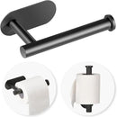 Toilet Paper Holder,Adhesive,Matt Black,Wall Mount,Toilet Paper Roll Holder,no Drilling,Bathroom/Rv/Washroom, SUS 304 Stainless Steel, Rustproof (Black, 1 Piece) by CozyNest Decor