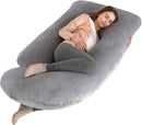Pregnancy Pillow, Full Body Maternity Pillow 57 inch, with Removable Washable Cover - Sleep Support for Legs, Back, Neck, Shoulder, HIPS, Belly for Pregnent Women, Velvet Cover(Grey) by TinyTreasures Baby Boutique