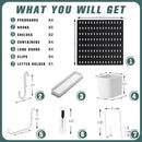Pegboard Combination Kit, 25.2" x 25.2" Wall Mounted Storage Set with 4 Pegboards & 20 Accessories Hanging, Peg Boards Organizer by CozyNest Decor