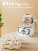 GROWNSY Baby Instant Warmer, Glass Water Boiler with Accurate Temperature Control for Formula, Coffee and Tea, 1.3 Liter Electric Kettle with LCD Display and Timer by TinyTreasures Baby Boutique