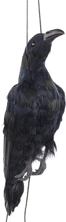 Etistta 17 inch Realistic Hanging Dead Crows Decoy Lifesize Extra Large Black Feathered Crow by GreenHaven Gardens