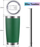 VEGOND 20oz Tumbler with Lid and Straw Stainless Steel Tumbler Cup Bulk Vacuum Insulated Double Wall Travel Coffee Mug Powder Coated Coffee Cup(Powder Green 12 Pack) by TinyTreasures Baby Boutique