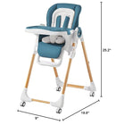 Mallify Convertible High Chairs for Babies and Toddlers, Height Adjustable Baby High Chair, High Chair with Removable Tray, Adjustable Backrest, Portable Baby Dinning Chair with Lockable Wheels by TinyTreasures Baby Boutique