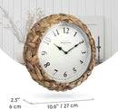 Presentime & Co Farmhouse Series, Rustic Woven Clock, 10.5 inch, Natural Woven Water Hyacinth/Sea Grass. Wall Sculpture, Wall Art and Timepiece for Home Decoration/Decoration/Farmhouse Décor. by CozyNest Decor
