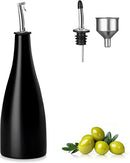 vancasso 16 Oz Ceramic Olive Oil Dispenser Bottle, Bottle Dispenser with Spout and Funnel for Kitchen,Suitable for Oil, Vinegar, Coffee Syrups & Other Liquids，BK by CozyNest Decor