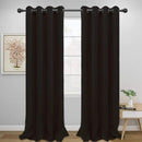 Easy-Going Blackout Curtains for Bedroom, Solid Thermal Insulated Grommet and Noise Reduction Window Drapes, Room Darkening Curtains for Living Room, 2 Panels (52x96 in,Dark Brown) by CozyNest Decor