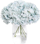 Tifuly Hydrangea Artificial Flowers -12 pcs Realistic Fake Hydrangea Silk Flowers with Stems Faux Hydrangea Flowers Heads for Office Home Party Wedding Centerpiece DIY Floral Decor (Light Blue) by CozyNest Decor